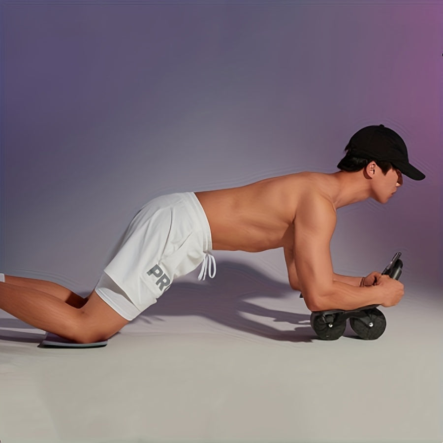 1pc Automatic Rebound Abdominal Roller With Elbow Pads - For Fitness, Abdominal Muscle Exercise, Core Strength Training - Suitable for Men & Women - Perfect Gift for Gym Enthusiasts & Fitness Lovers