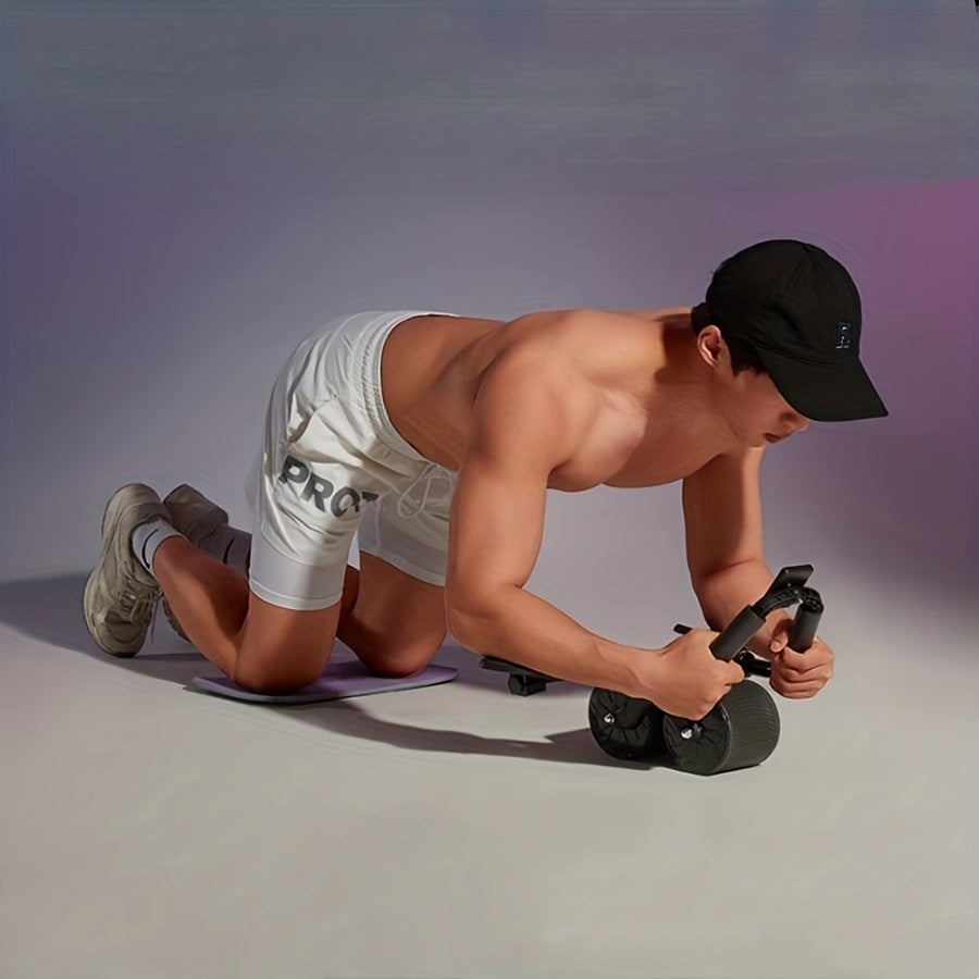 1pc Automatic Rebound Abdominal Roller With Elbow Pads - For Fitness, Abdominal Muscle Exercise, Core Strength Training - Suitable for Men & Women - Perfect Gift for Gym Enthusiasts & Fitness Lovers