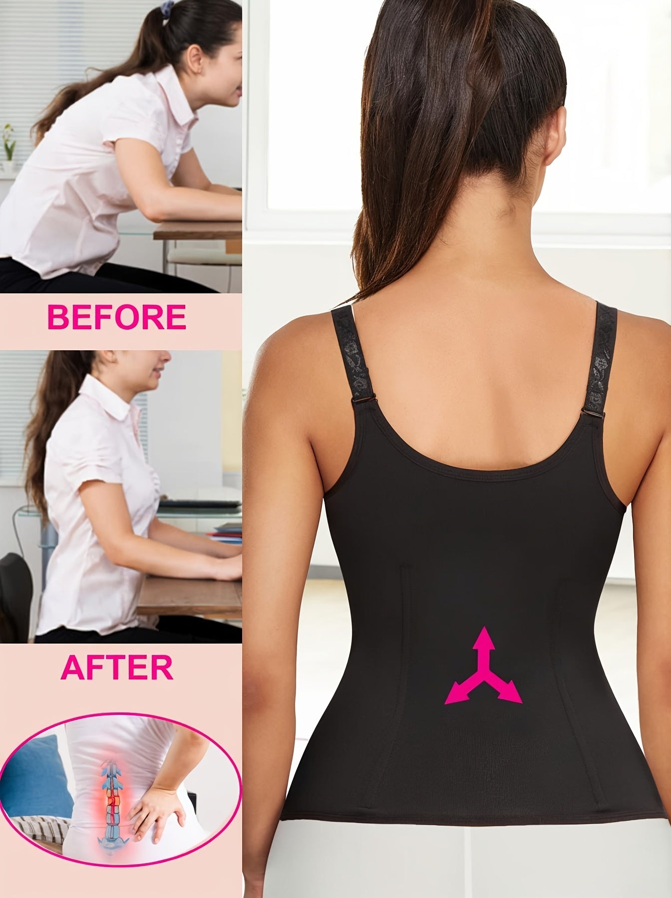 Women's Waist Trainer Corset Body Shaper With Adjustable Shoulder Straps, Waist Tightening Casual Sports Tank Top, Women's Activewear