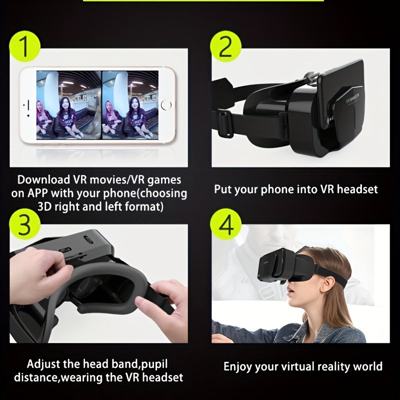 "Fast delivery" Buy 3D VR Headset with Blue Light Filter, Smart Virtual Reality Glasses, for iPhone/Android VR Headset for 4.7-7 Inch Smartphone, Mobile Phone