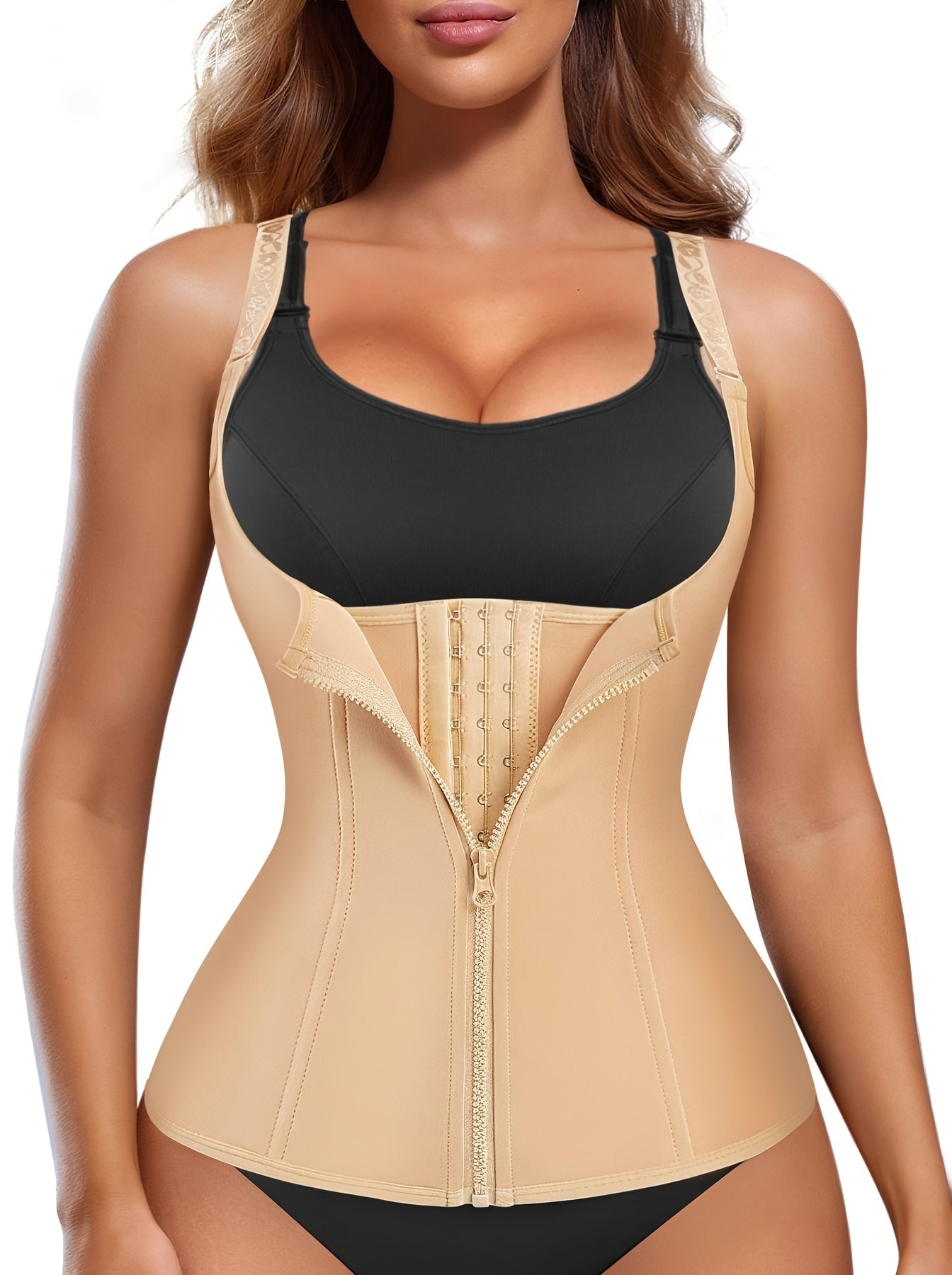 Women's Waist Trainer Corset Body Shaper With Adjustable Shoulder Straps, Waist Tightening Casual Sports Tank Top, Women's Activewear