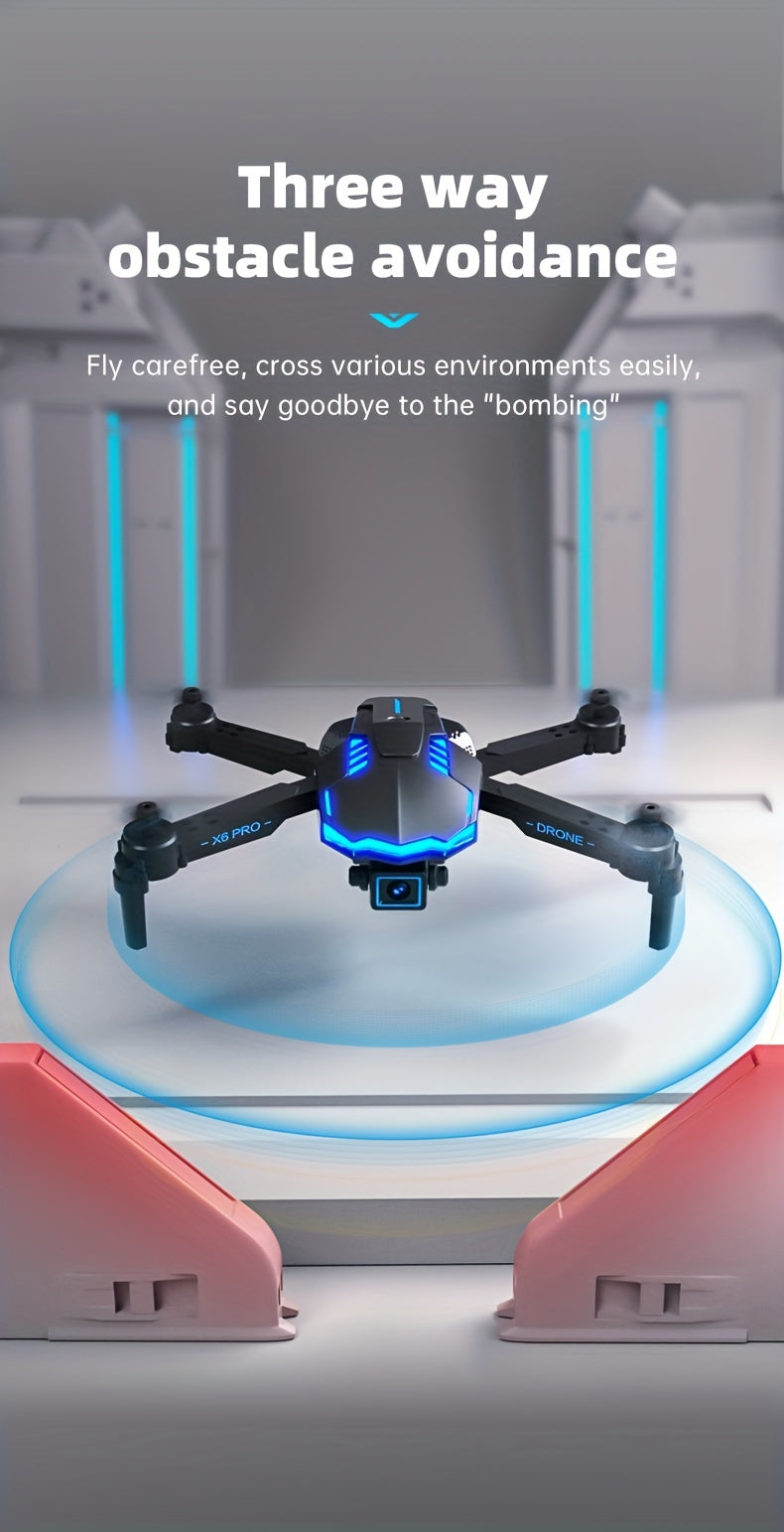 XKRC X6 Foldable Drone with Camera, Obstacle Avoidance, Gravity Mode, and More - Includes Carrying Bag
