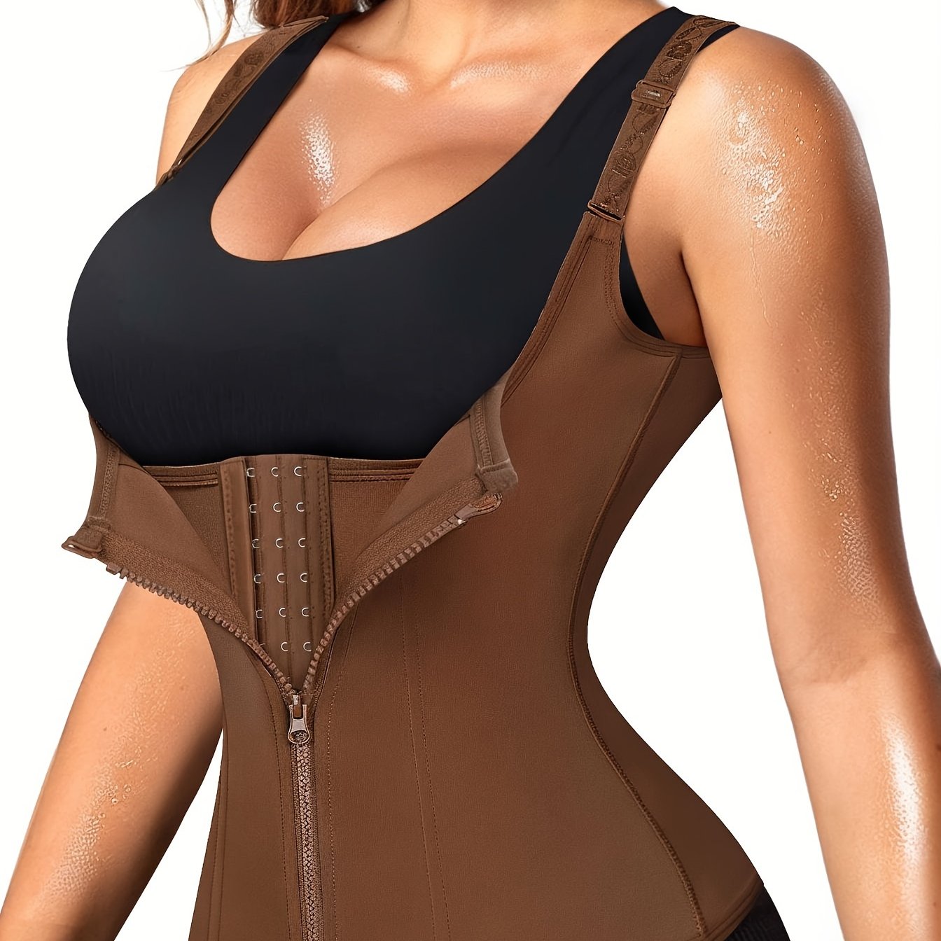 Women's Waist Trainer Corset Body Shaper With Adjustable Shoulder Straps, Waist Tightening Casual Sports Tank Top, Women's Activewear