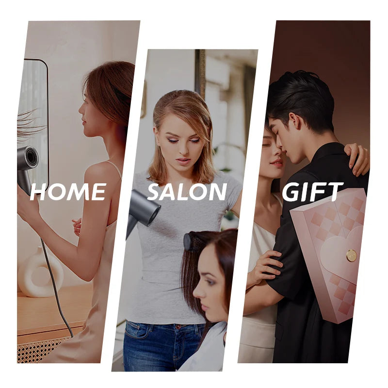 Professional Salon and Bathroom Hair Dryer Kit with 1600W Ionic Styling Features and Metal Attachments for Hotels and Travel