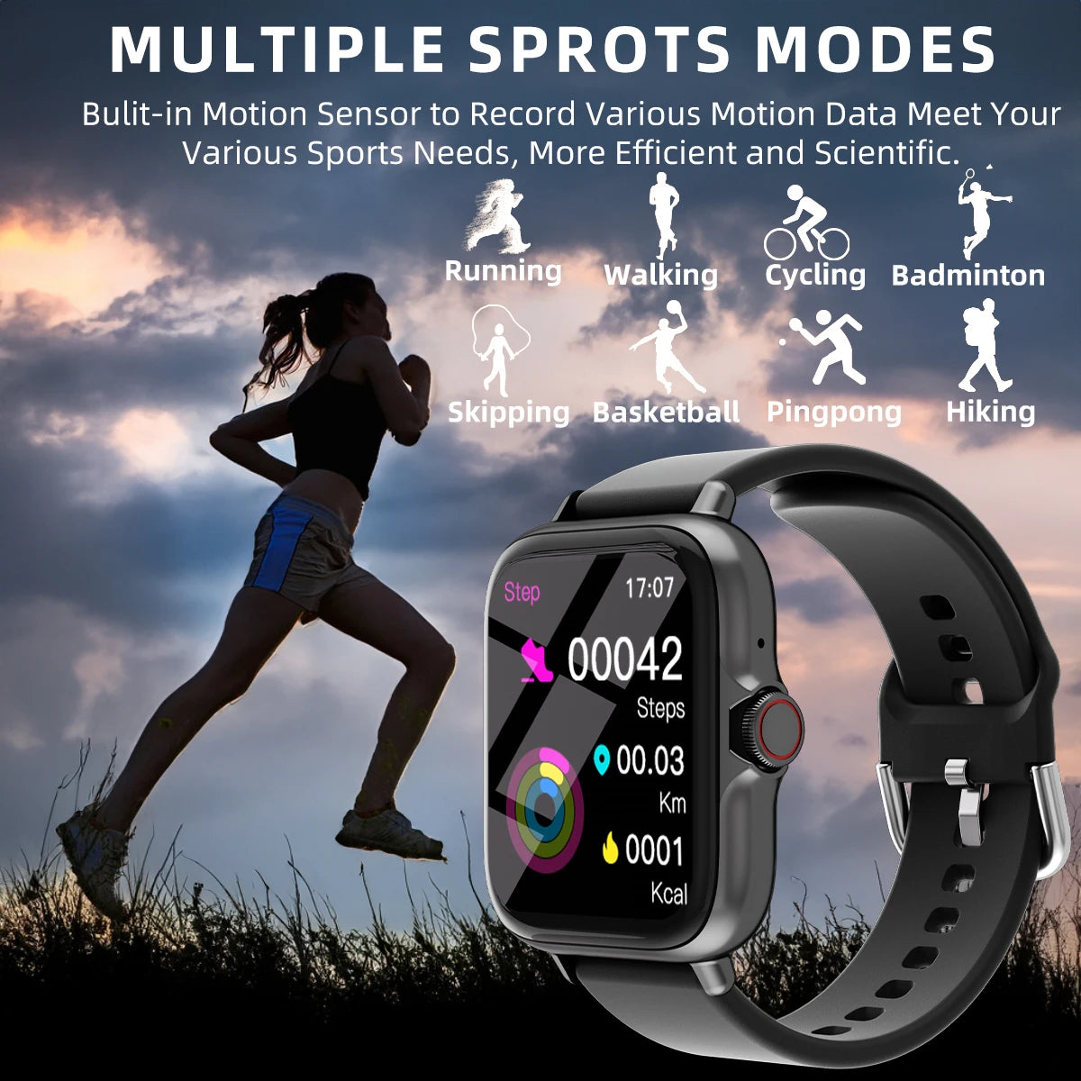 1.83'' Waterproof Smart Watch with Message Answer Call Sleep Monitoring Sports Information Alerts For iPhone Android