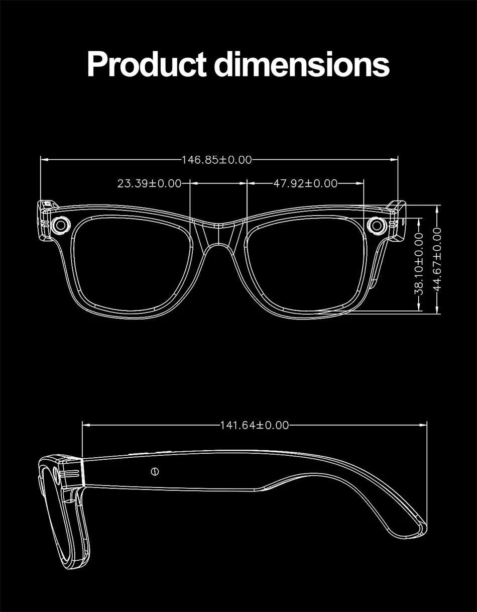 "BUY"
AI Smart Glasses with HD Camera for Photos Videos Hands-Free Vlog Recording Camera Glasses Audio for Driving Outdoor Sunglasses