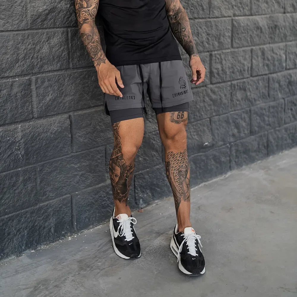 BUY
NEW 2 IN 1 Sport Running Casual Breathable Shorts Men Double-deck Jogging Quick Dry GYM Shorts Fitness Workout Men Shorts