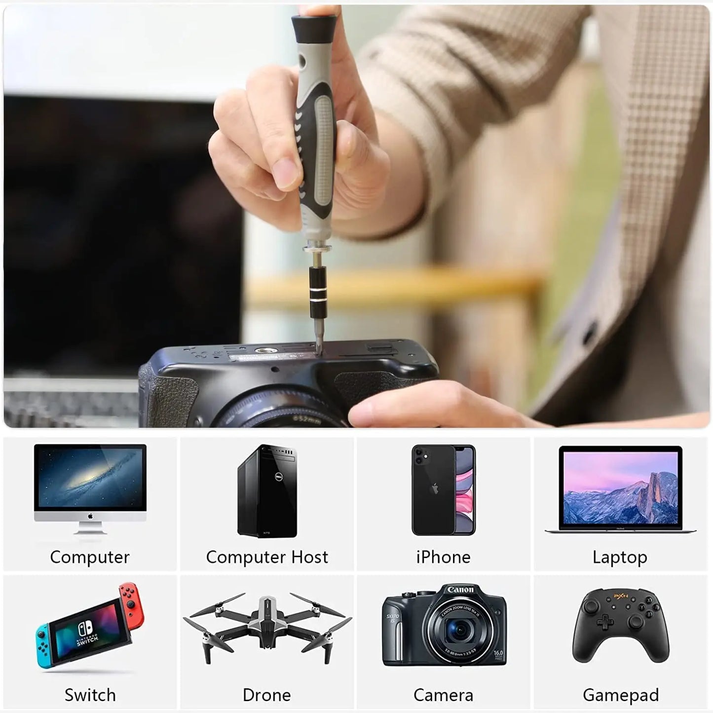 BUY NOW
Screwdriver Set Magnetic Torx Phillips Screw Bit Kit WOZOBUY With Electrical Driver Remover Wrench Repair Phone PC Tools