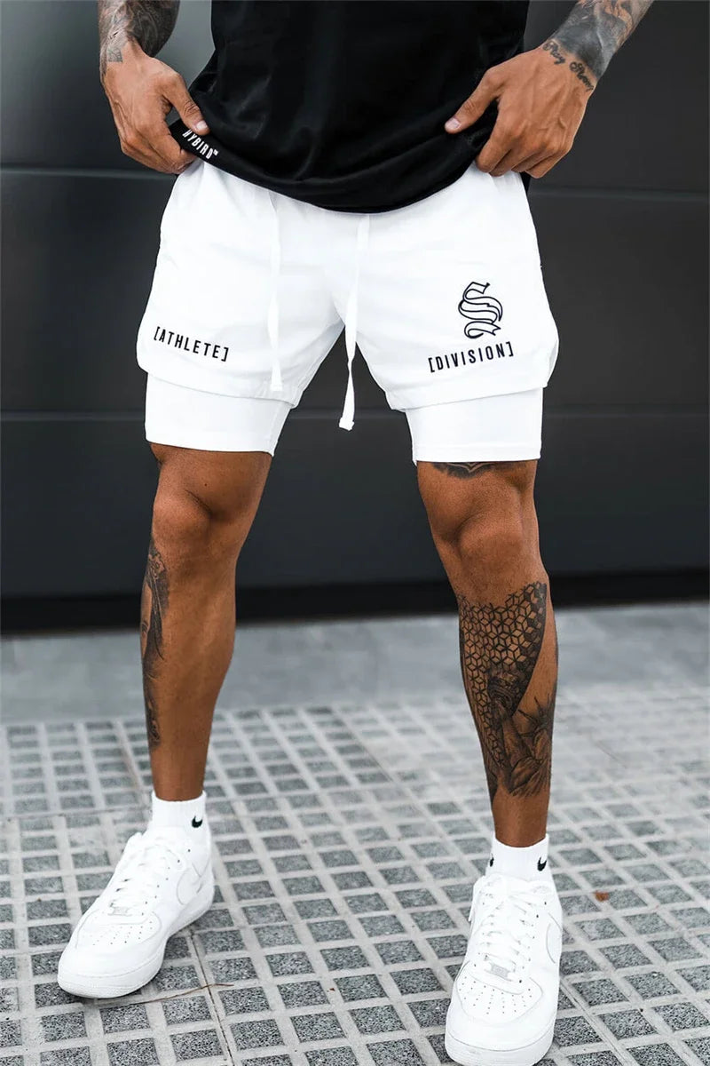 BUY
NEW 2 IN 1 Sport Running Casual Breathable Shorts Men Double-deck Jogging Quick Dry GYM Shorts Fitness Workout Men Shorts