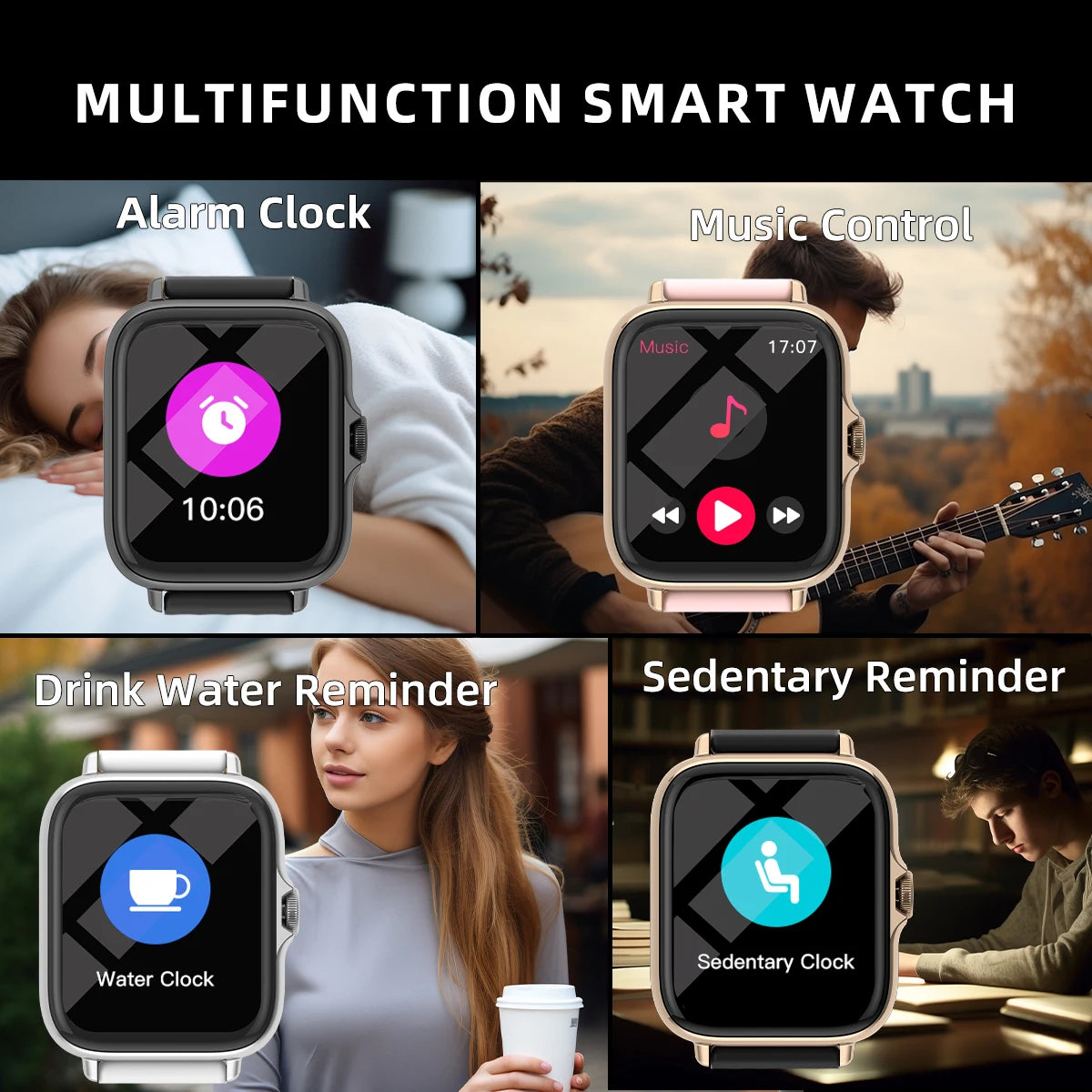 1.83'' Waterproof Smart Watch with Message Answer Call Sleep Monitoring Sports Information Alerts For iPhone Android