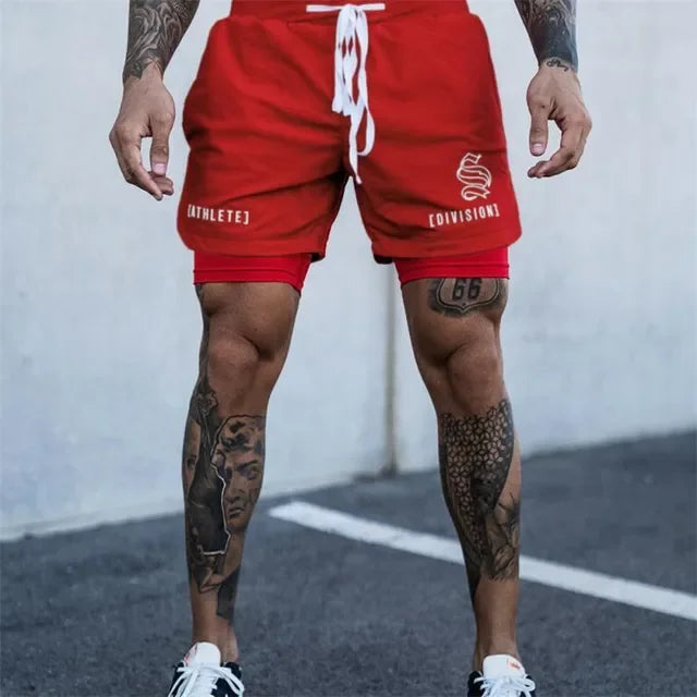 BUY
NEW 2 IN 1 Sport Running Casual Breathable Shorts Men Double-deck Jogging Quick Dry GYM Shorts Fitness Workout Men Shorts