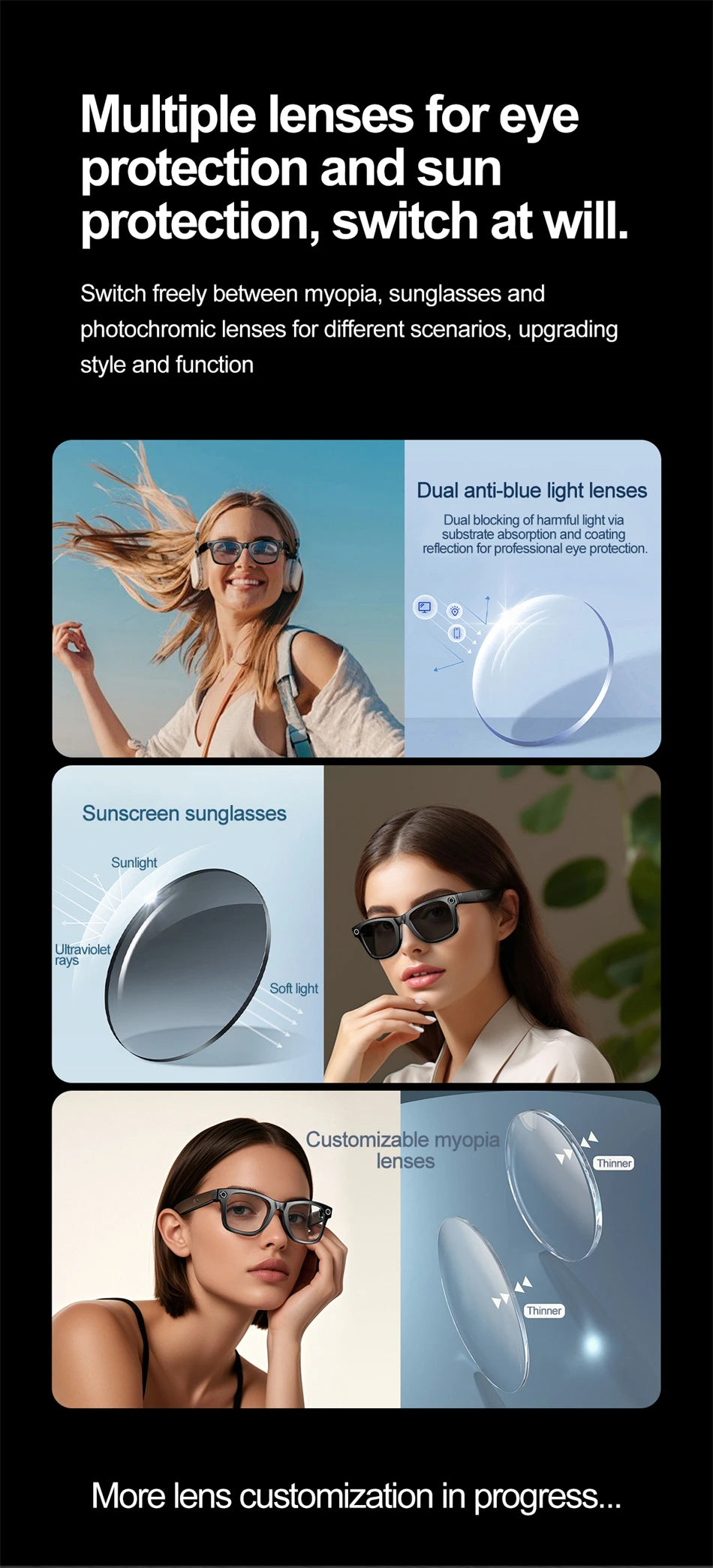 "BUY"
AI Smart Glasses with HD Camera for Photos Videos Hands-Free Vlog Recording Camera Glasses Audio for Driving Outdoor Sunglasses