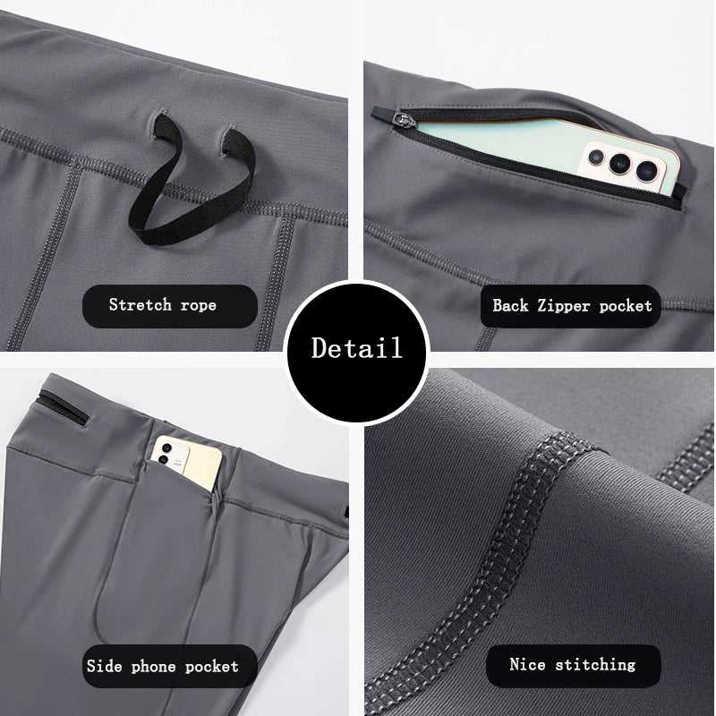 BUY NOW
Mens Compression Pants Dry Fit Running Tights Men Gym Leggings with Phone Pocket Training Sport Pants Fitness Sport Leggings Men