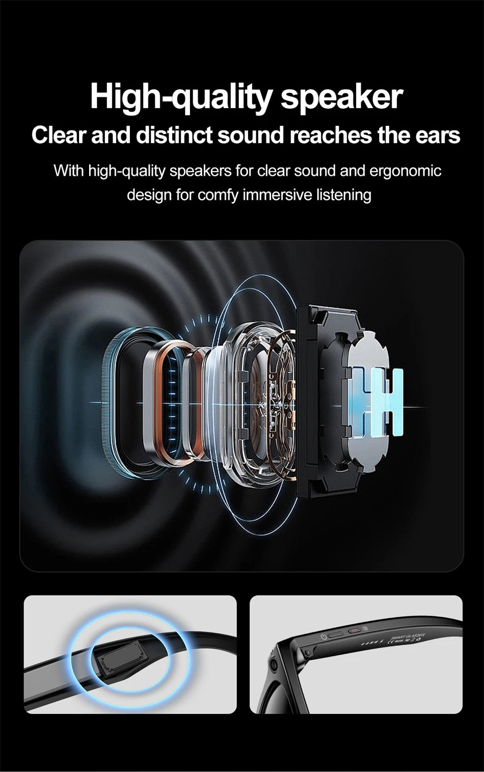 "BUY"
AI Smart Glasses with HD Camera for Photos Videos Hands-Free Vlog Recording Camera Glasses Audio for Driving Outdoor Sunglasses