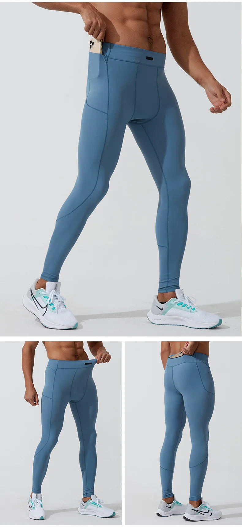 BUY NOW
Mens Compression Pants Dry Fit Running Tights Men Gym Leggings with Phone Pocket Training Sport Pants Fitness Sport Leggings Men