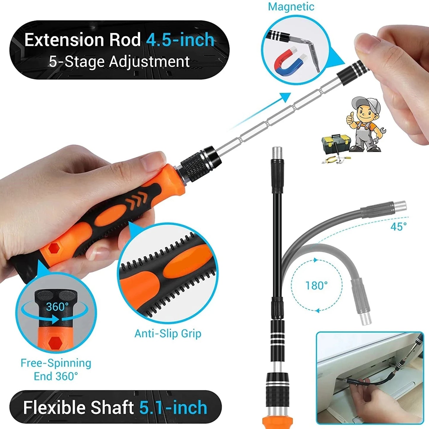 BUY NOW
Screwdriver Set Magnetic Torx Phillips Screw Bit Kit WOZOBUY With Electrical Driver Remover Wrench Repair Phone PC Tools