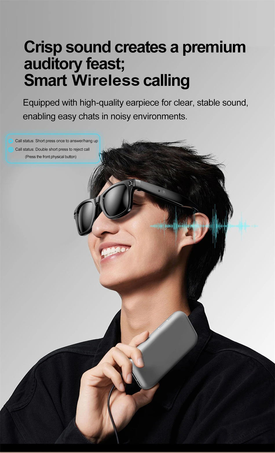 "BUY"
AI Smart Glasses with HD Camera for Photos Videos Hands-Free Vlog Recording Camera Glasses Audio for Driving Outdoor Sunglasses