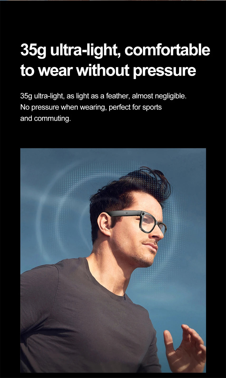 "BUY"
AI Smart Glasses with HD Camera for Photos Videos Hands-Free Vlog Recording Camera Glasses Audio for Driving Outdoor Sunglasses
