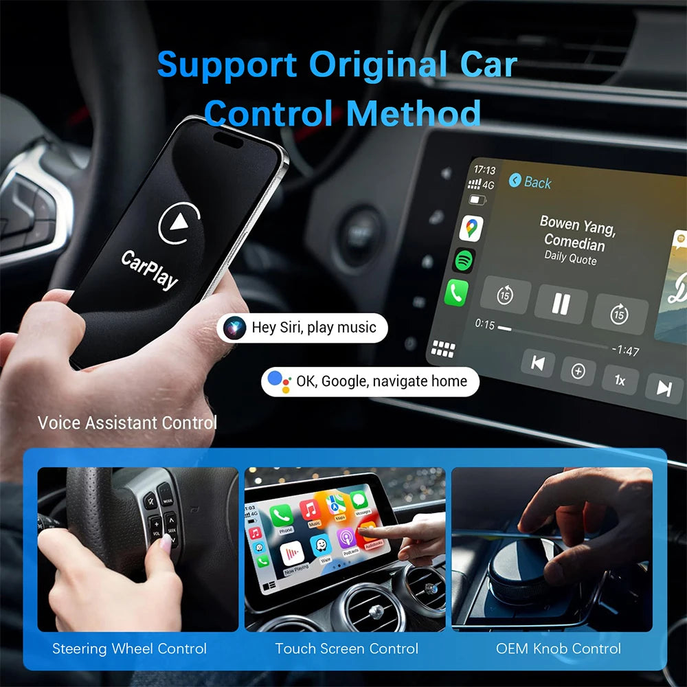 BUY
NEW Wireless CarPlay Android Auto Wireless Adapter Smart Mini Box Plug And Play WiFi Fast Connect Universal