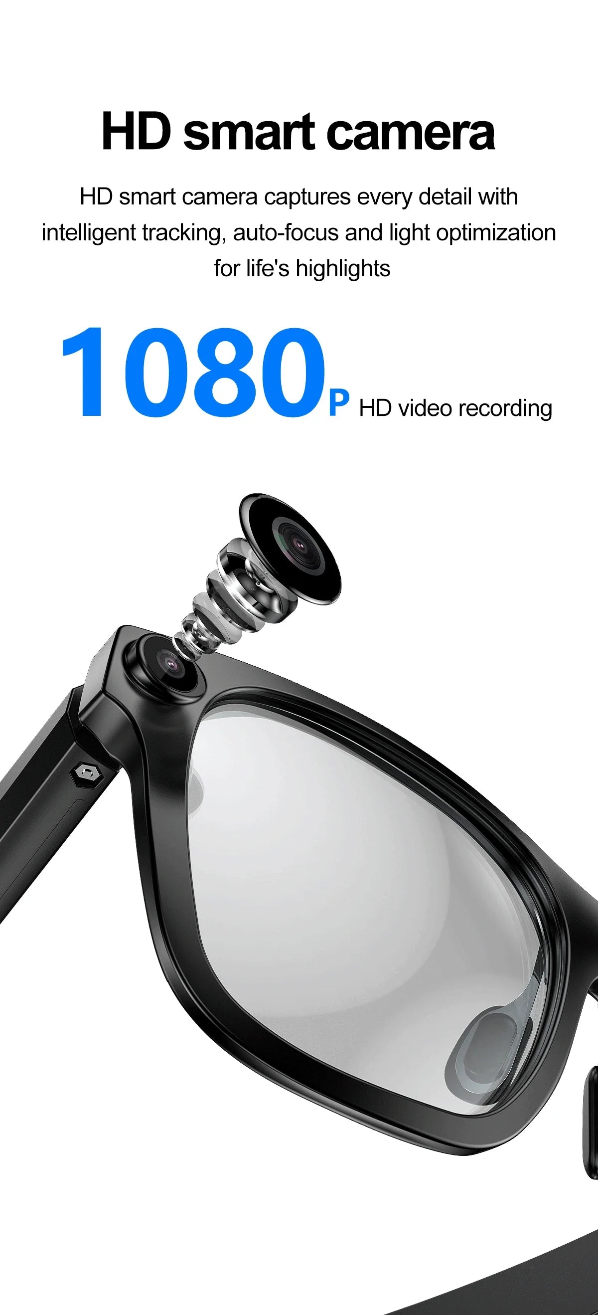 "LIMITED BUY NOW"
New S336 AI Smart Glasses Built-in AI 20MP Camera 1080P Video Shoot Bluetooth Call Music Audio Translation Intelligent Glasses