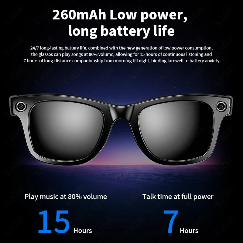 "BUY"
AI Smart Glasses with HD Camera for Photos Videos Hands-Free Vlog Recording Camera Glasses Audio for Driving Outdoor Sunglasses