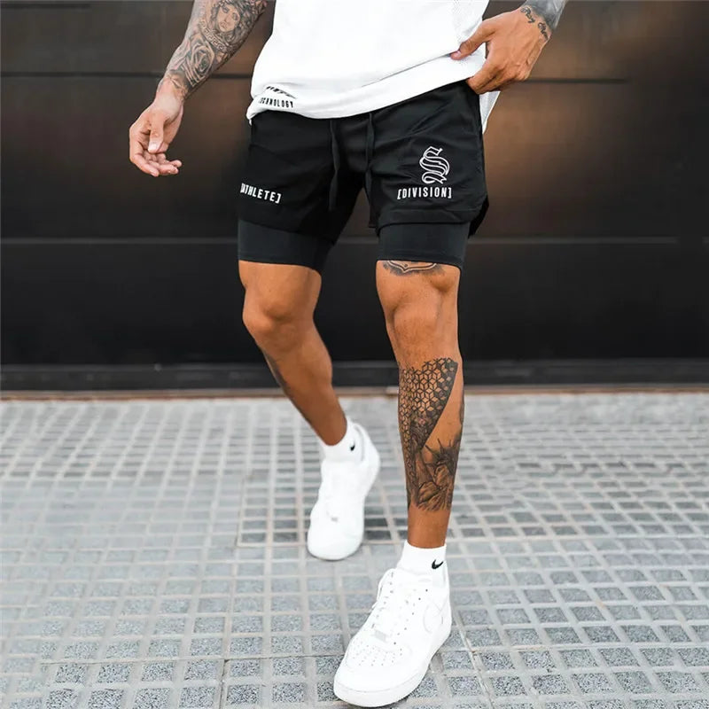 BUY
NEW 2 IN 1 Sport Running Casual Breathable Shorts Men Double-deck Jogging Quick Dry GYM Shorts Fitness Workout Men Shorts