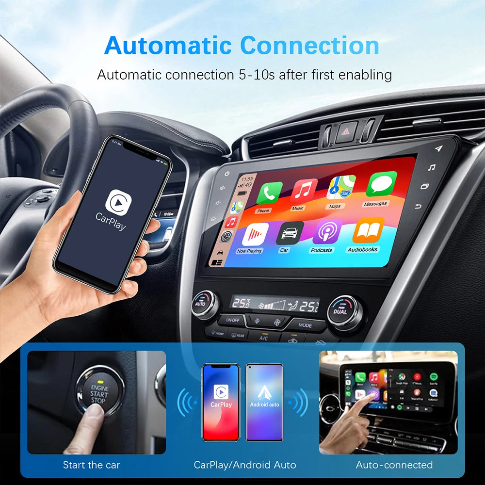 BUY
NEW Wireless CarPlay Android Auto Wireless Adapter Smart Mini Box Plug And Play WiFi Fast Connect Universal