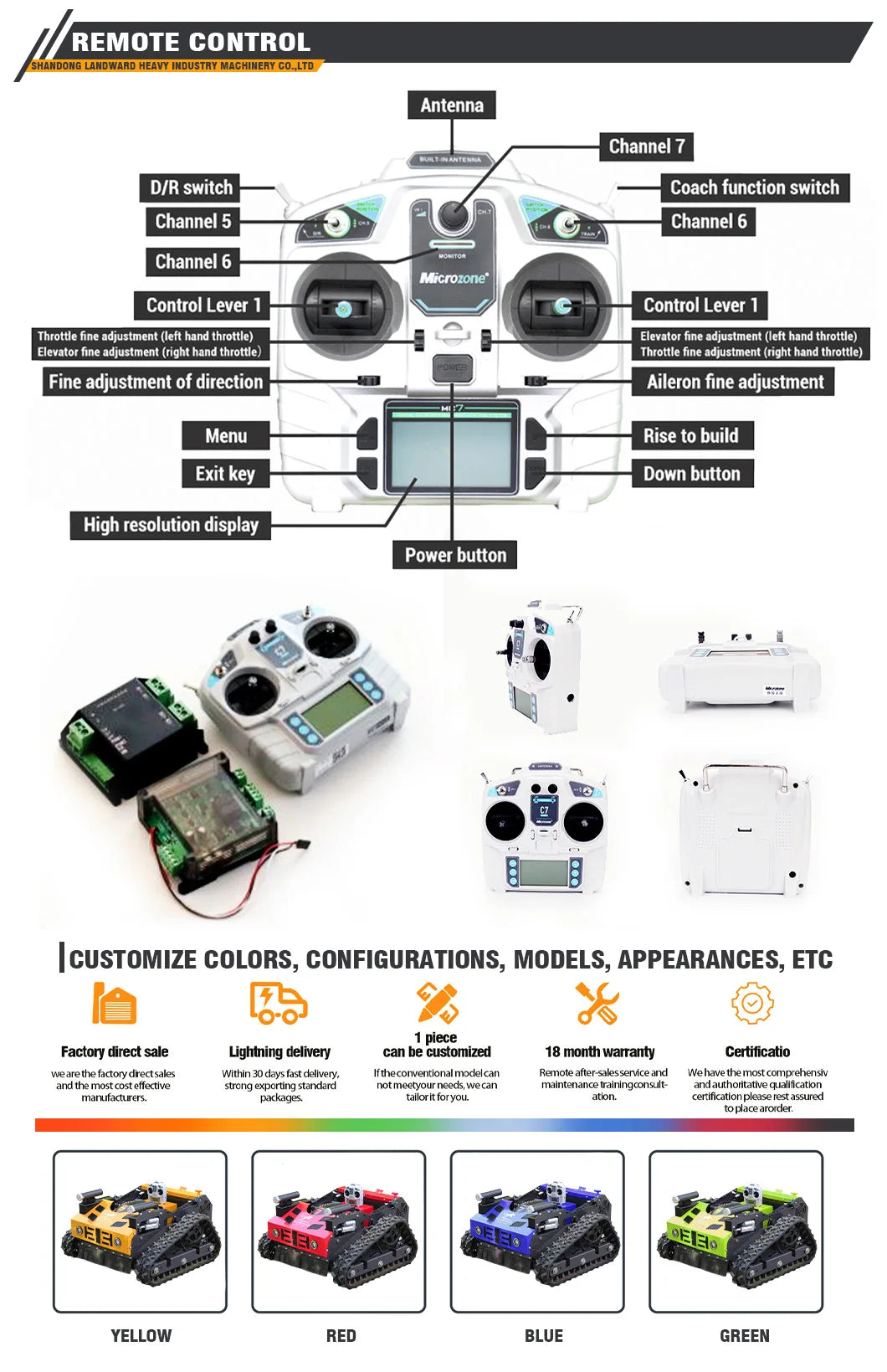 Crawler Lawn Mower Agricultural Weeding Robot Home Garden Wireless Remote Control Lawn Mower Customized Sale