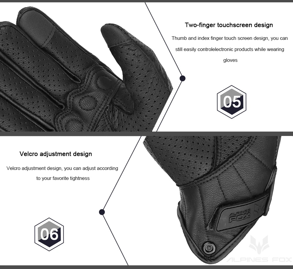 BUY
Summer New Vintage Leather Motorcycle Gloves Men Black Wear-resistant Guantes Touchscreen Anti-slip Retro Motobiker Luvas