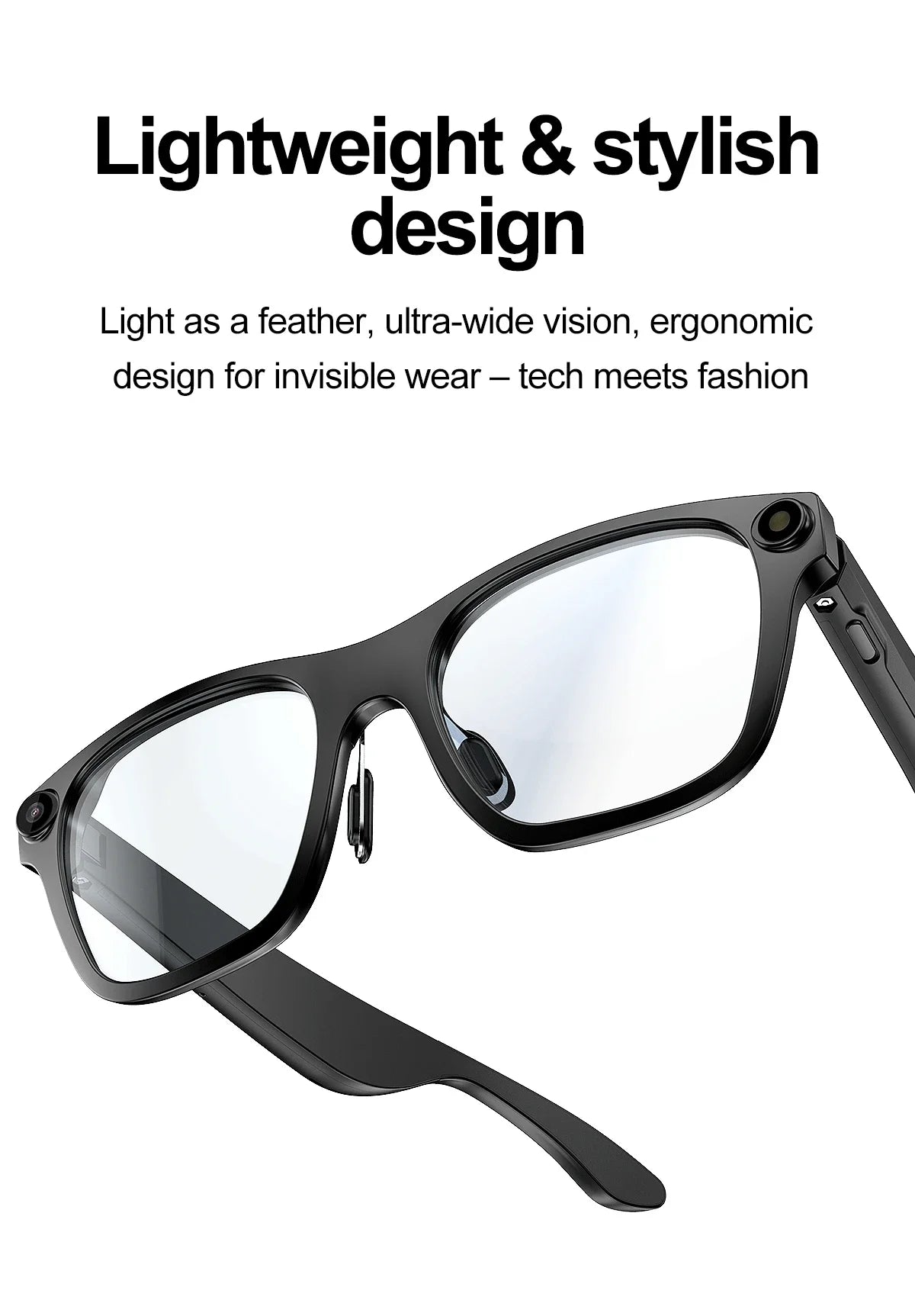 "LIMITED BUY NOW"
New S336 AI Smart Glasses Built-in AI 20MP Camera 1080P Video Shoot Bluetooth Call Music Audio Translation Intelligent Glasses