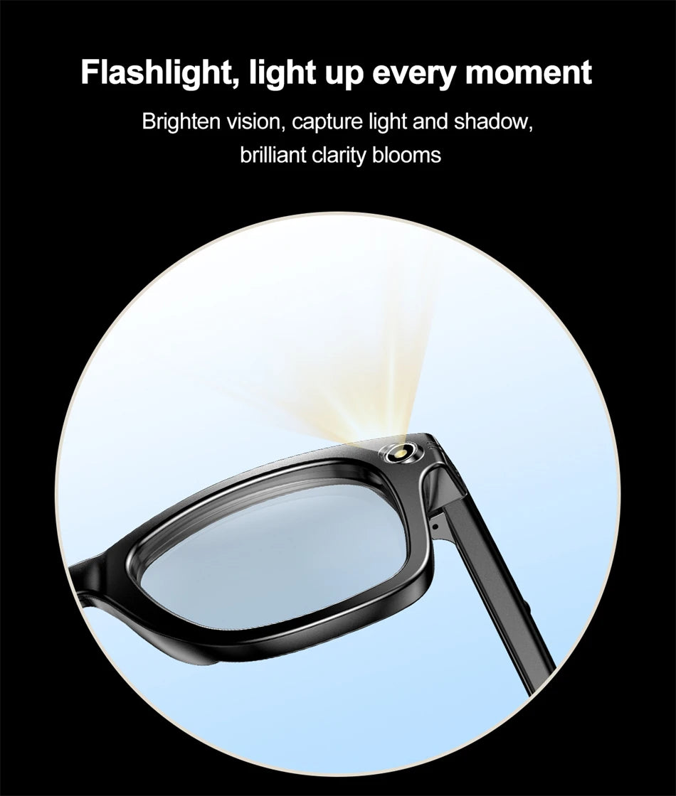 "BUY"
AI Smart Glasses with HD Camera for Photos Videos Hands-Free Vlog Recording Camera Glasses Audio for Driving Outdoor Sunglasses