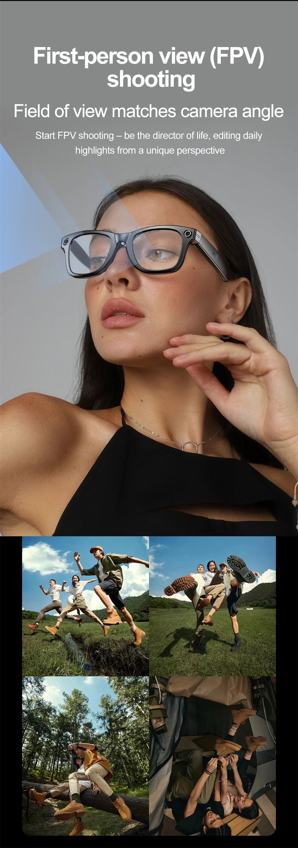 "BUY"
AI Smart Glasses with HD Camera for Photos Videos Hands-Free Vlog Recording Camera Glasses Audio for Driving Outdoor Sunglasses