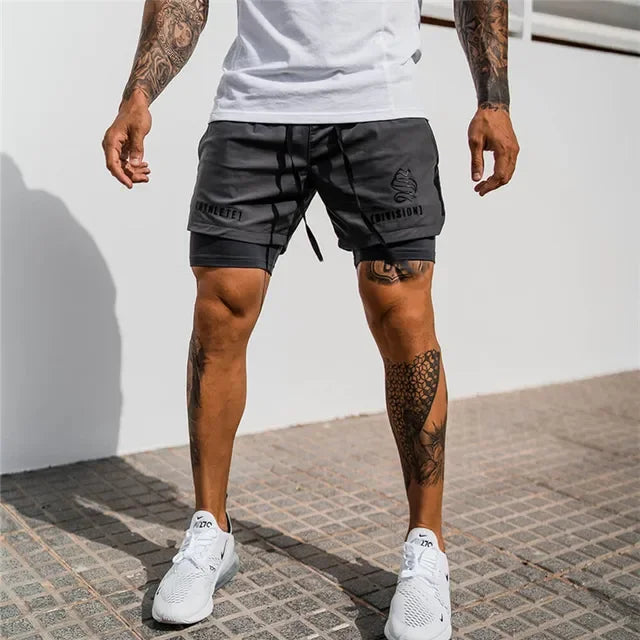 BUY
NEW 2 IN 1 Sport Running Casual Breathable Shorts Men Double-deck Jogging Quick Dry GYM Shorts Fitness Workout Men Shorts