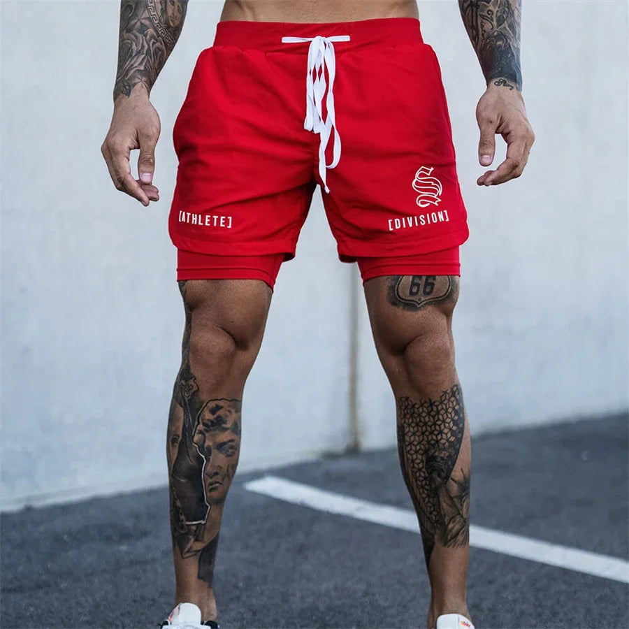 BUY
NEW 2 IN 1 Sport Running Casual Breathable Shorts Men Double-deck Jogging Quick Dry GYM Shorts Fitness Workout Men Shorts