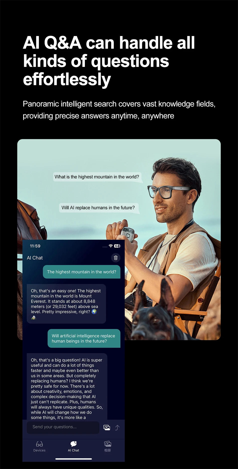 "BUY"
AI Smart Glasses with HD Camera for Photos Videos Hands-Free Vlog Recording Camera Glasses Audio for Driving Outdoor Sunglasses