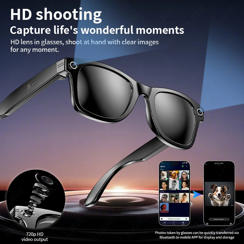 "BUY"
AI Smart Glasses with HD Camera for Photos Videos Hands-Free Vlog Recording Camera Glasses Audio for Driving Outdoor Sunglasses