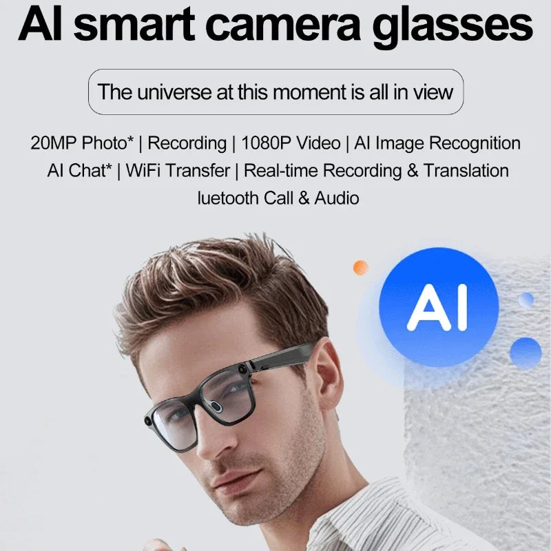 "LIMITED BUY NOW"
New S336 AI Smart Glasses Built-in AI 20MP Camera 1080P Video Shoot Bluetooth Call Music Audio Translation Intelligent Glasses