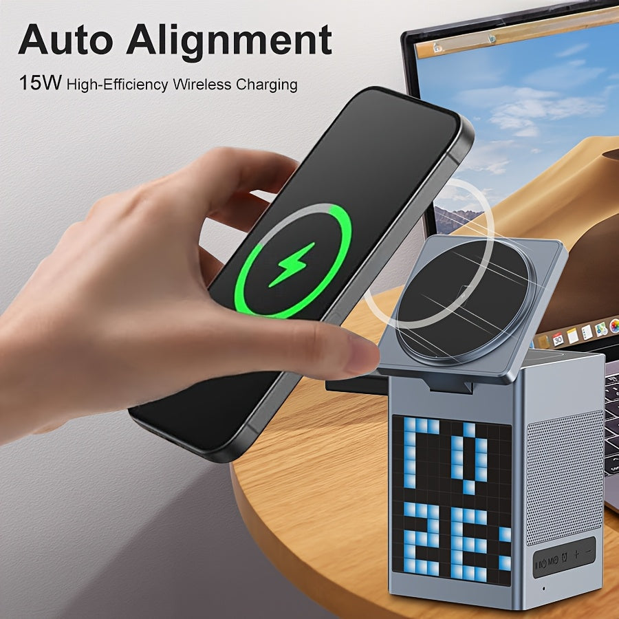 6-in-1 Wireless Charger, Wireless Speaker, 15W Wireless Charging Atmosphere Lamp, Home, Bedroom, Suitable For Easter Gifts