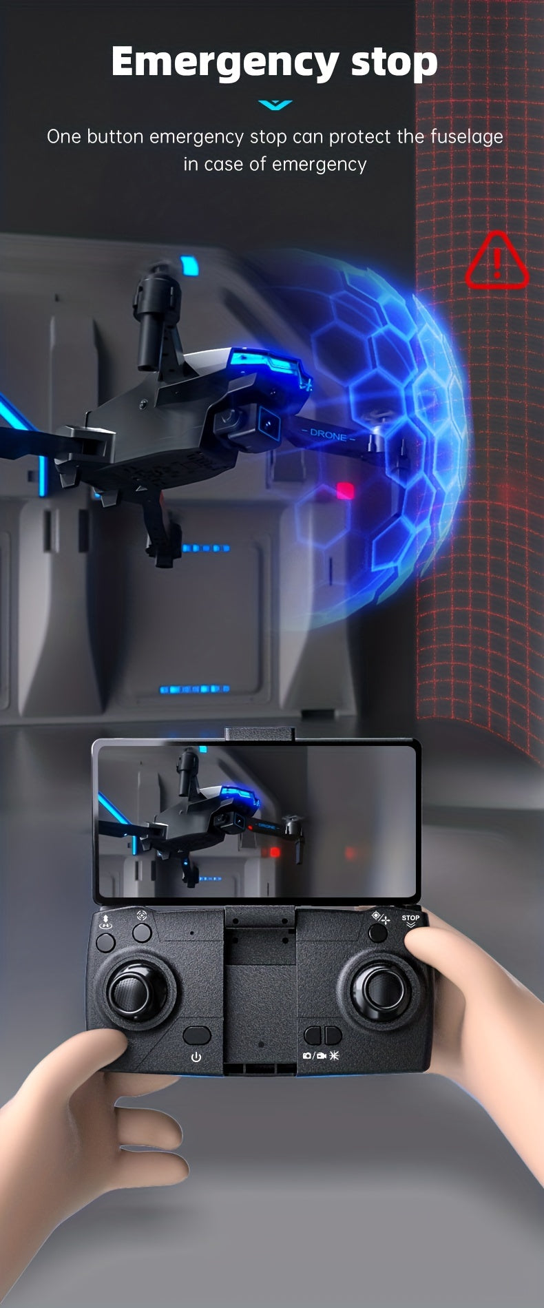 XKRC X6 Foldable Drone with Camera, Obstacle Avoidance, Gravity Mode, and More - Includes Carrying Bag