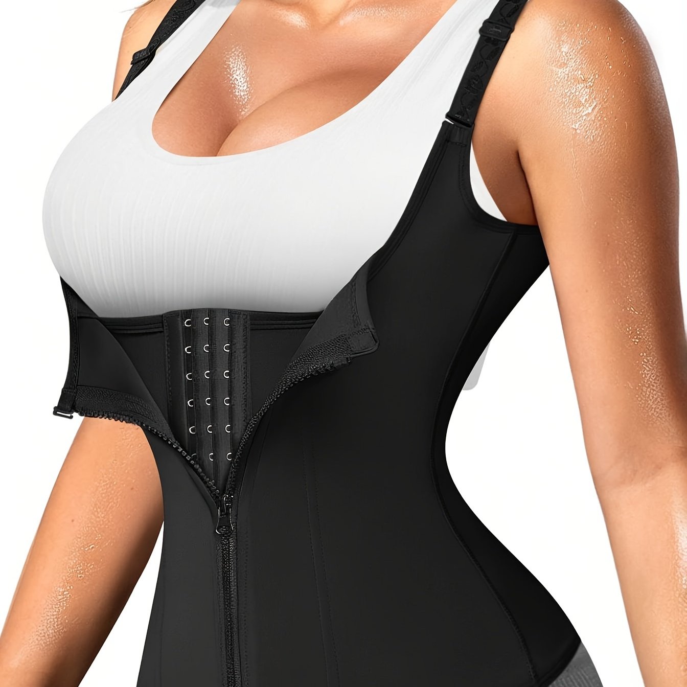 Women's Waist Trainer Corset Body Shaper With Adjustable Shoulder Straps, Waist Tightening Casual Sports Tank Top, Women's Activewear