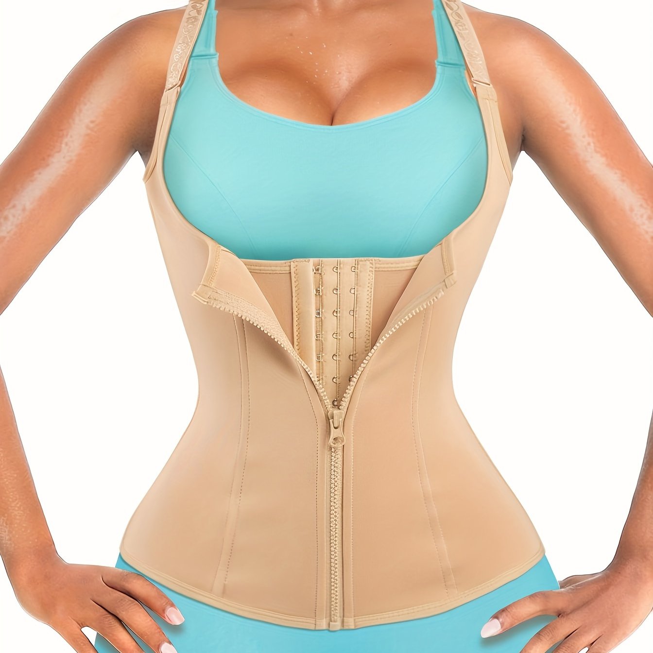 Women's Waist Trainer Corset Body Shaper With Adjustable Shoulder Straps, Waist Tightening Casual Sports Tank Top, Women's Activewear