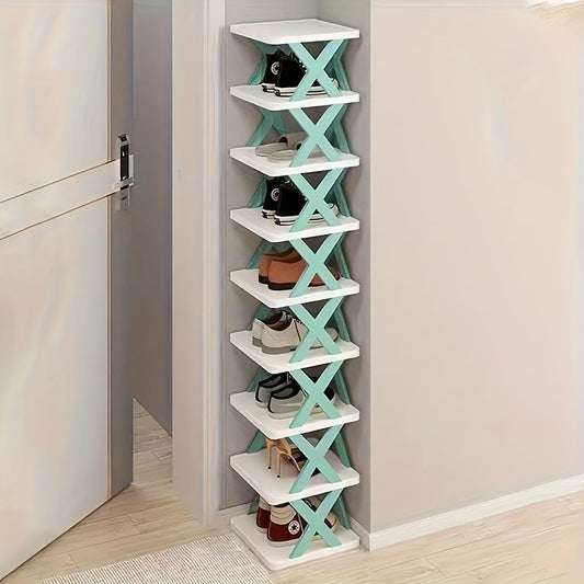 Space-Saving Multi-Layer Folding Shoe Rack - Stackable & Removable, Pvc Material For Entryway, Bedroom, Living Room, Dorm Organization Shoe Rack For Closet