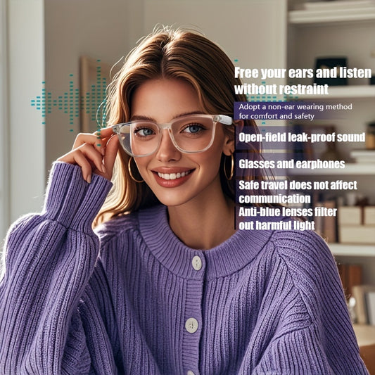 "MUST HAVE"
"BUY NOW"
 New Camera Smart Glasses: Outdoor Sports Music And Calls, Light Wear, Remote Control Camera, Built-In Microphone And Speaker, Noise Reduction, Touch And AI Voice Assistant, Compatible with Iphone/ Andro