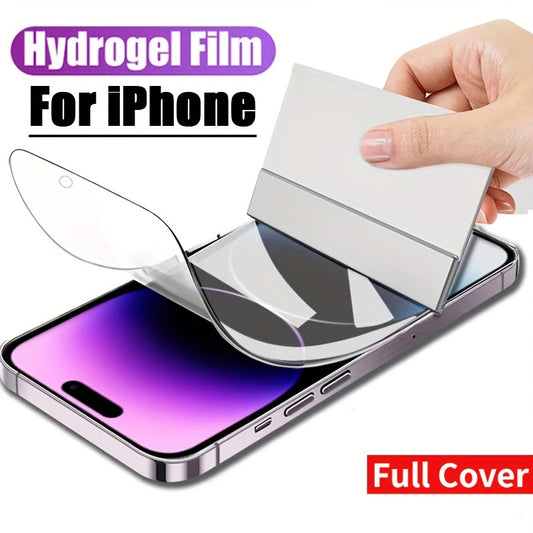 [3pcs] Clear HD Hydrogel Film Screen Protector for iPhone 7-15 Plus Pro Max - Full Coverage and Ultimate Protection