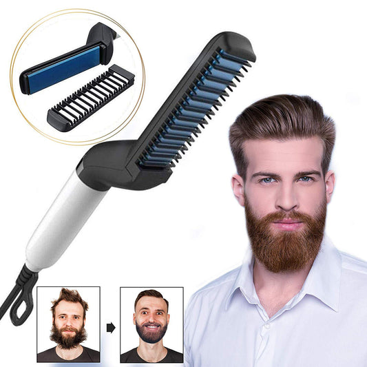 Electric Hair Straightener Brush unisex Quick Beard Straightener Styler Comb,Hair Straightening,Curly Hair Straightening Comb,Side Hair Detangling,Multifunctional Hair Curling Curler