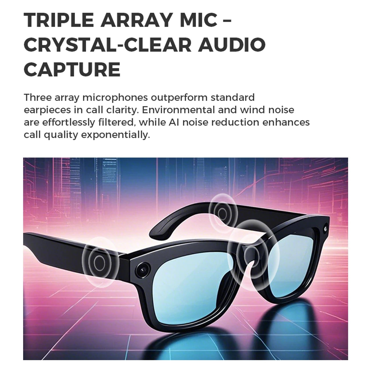 " BUY NOW"
AI Smart Glasses Camera Function 1080P High Definition Pixel Polarized Lenses Photo Video Meetings Video Recorder For Men Women