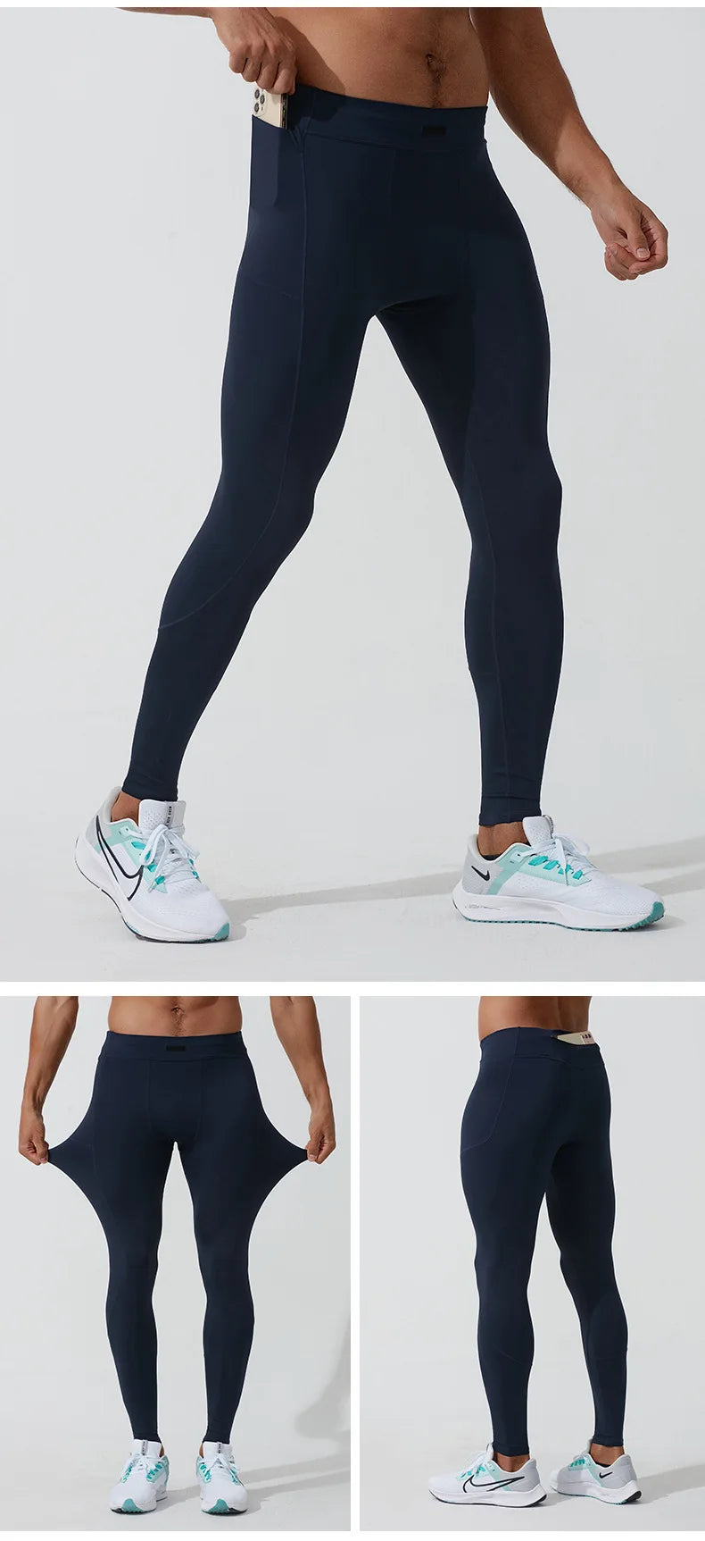 BUY NOW
Mens Compression Pants Dry Fit Running Tights Men Gym Leggings with Phone Pocket Training Sport Pants Fitness Sport Leggings Men