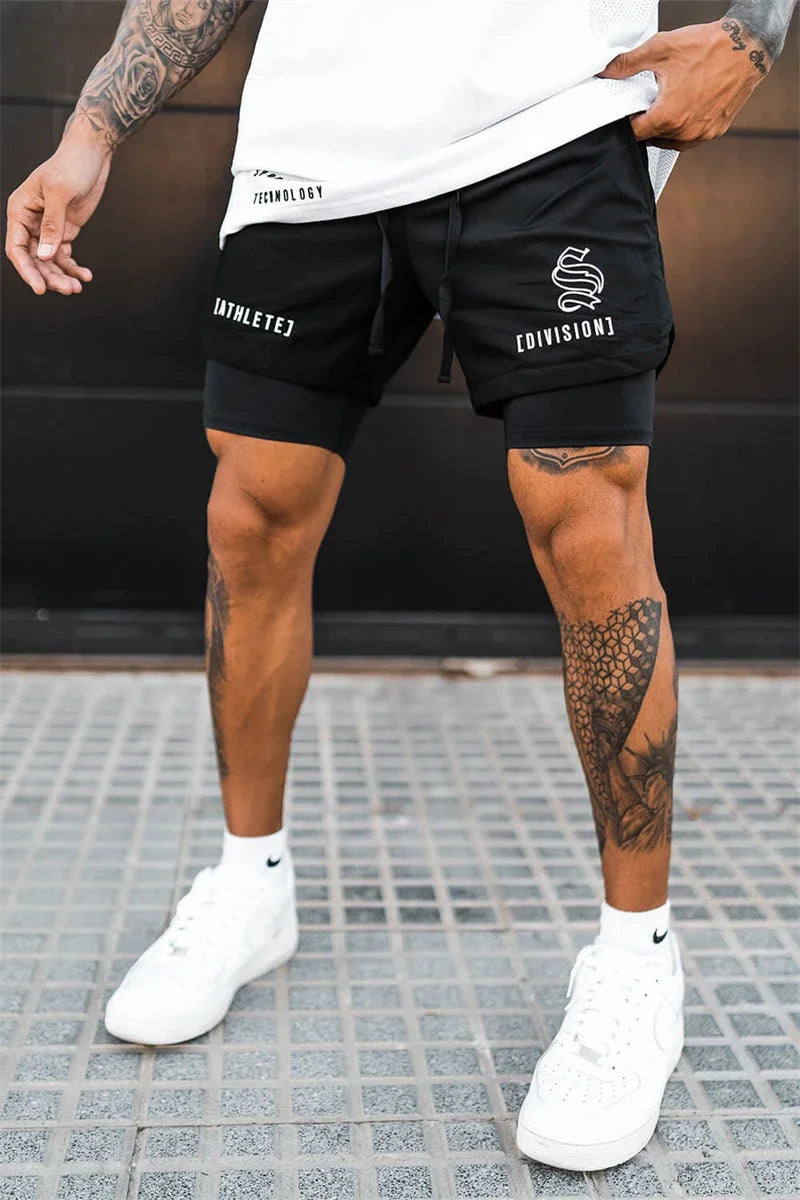 BUY
NEW 2 IN 1 Sport Running Casual Breathable Shorts Men Double-deck Jogging Quick Dry GYM Shorts Fitness Workout Men Shorts
