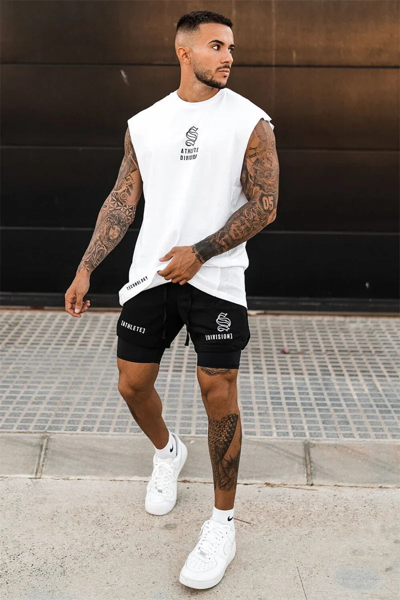 BUY
NEW 2 IN 1 Sport Running Casual Breathable Shorts Men Double-deck Jogging Quick Dry GYM Shorts Fitness Workout Men Shorts