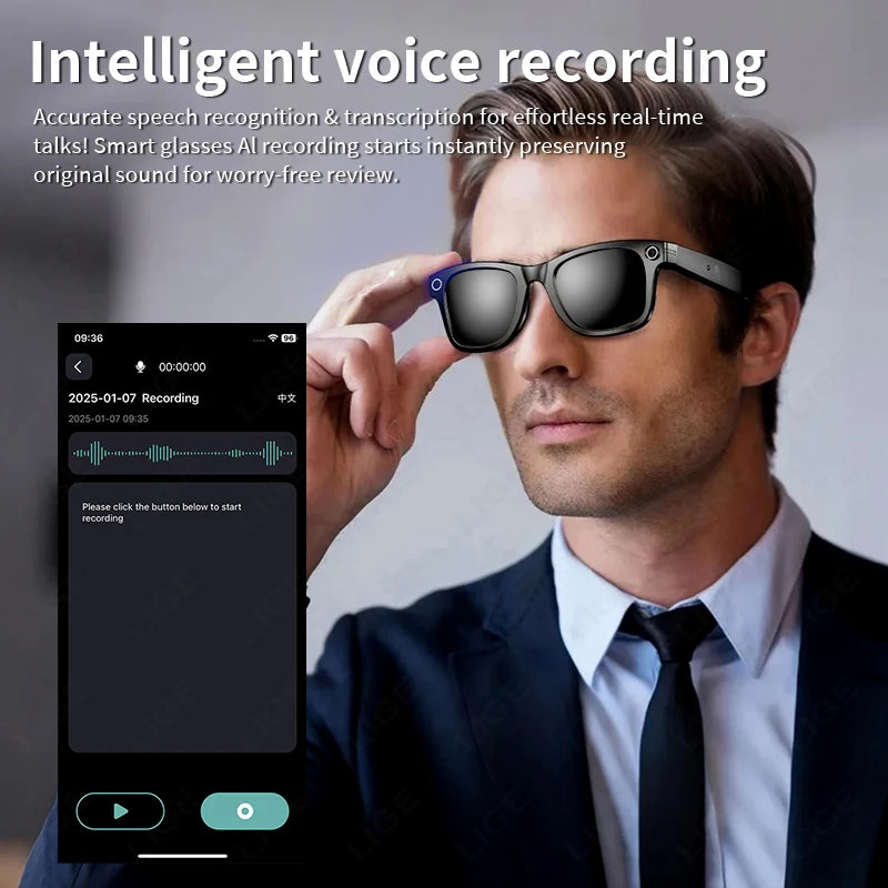 "BUY"
AI Smart Glasses with HD Camera for Photos Videos Hands-Free Vlog Recording Camera Glasses Audio for Driving Outdoor Sunglasses